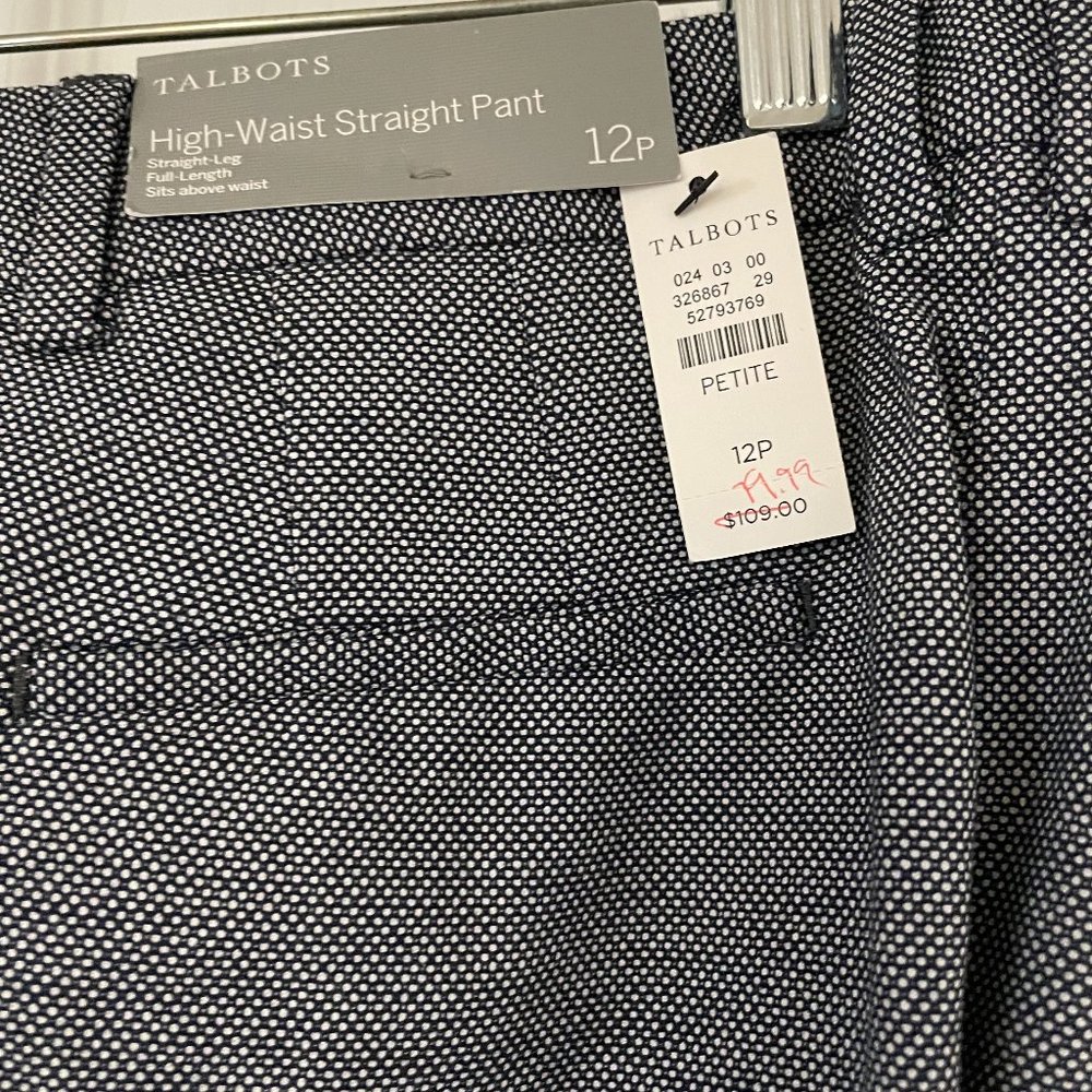 NWT Talbots high waist straight leg pants